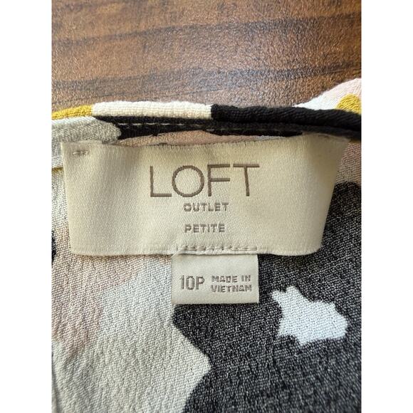 Loft Women’s Floral 3/4 Sleeve Short Shift Dress Size 10P Rayon Casual Shift - Picture 5 of 8